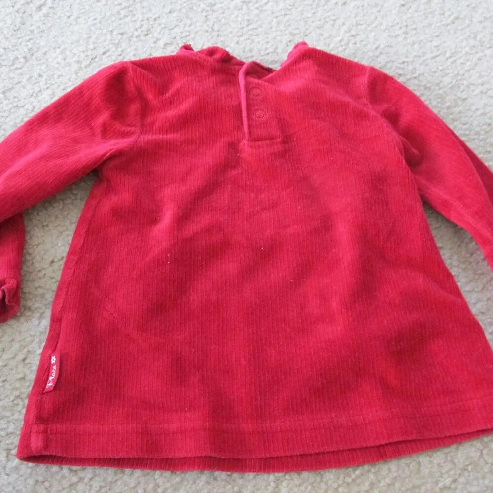 Childrens Place Pullover Shirt Girls 12M Red Long Sleeve Crew Neck Christmas Top